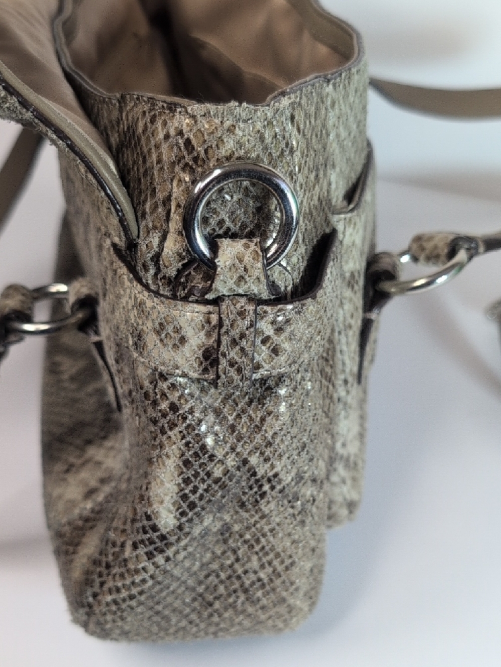 Coach Campbell Exotic Leather Snakeskin Embossed Satchel F27895 - Picture 11 of 14